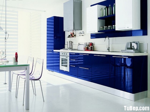 tủ-bếp-Acrylic-xanh-dương