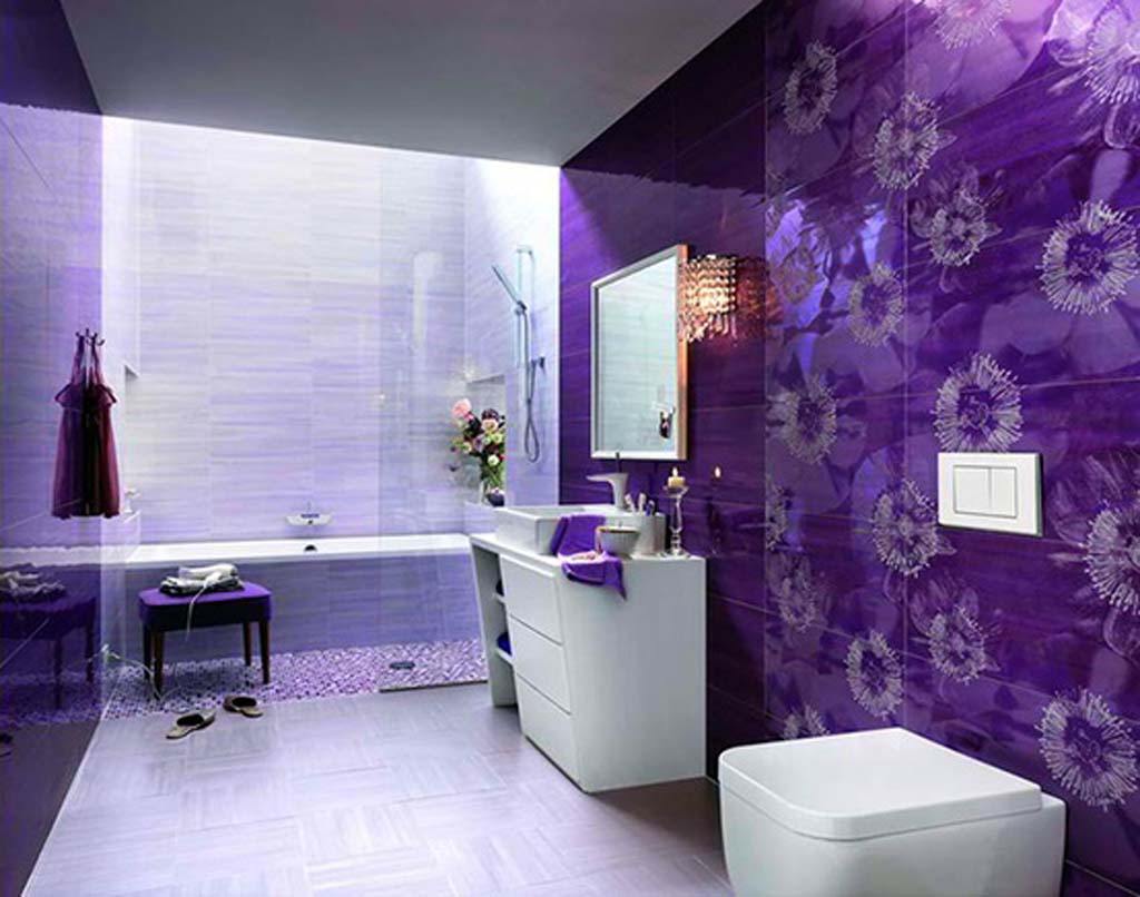 Bathroom-Painting-Design-Ideas-mesmerizing-bathroom-paint-ideas-with-purple-painting-and-flower-accent-gives-sharp-ultra-modern-look