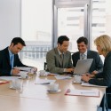 Four Businesspeople in a Meeting